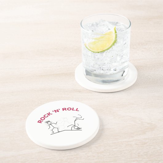 Rock 'N' Roll Zandsteen Onderzetter (Zijkant)