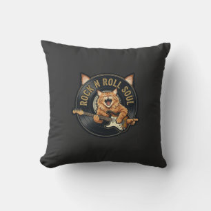 Rock N Roll Ziel Vintage Kat Gitarist Kussen
