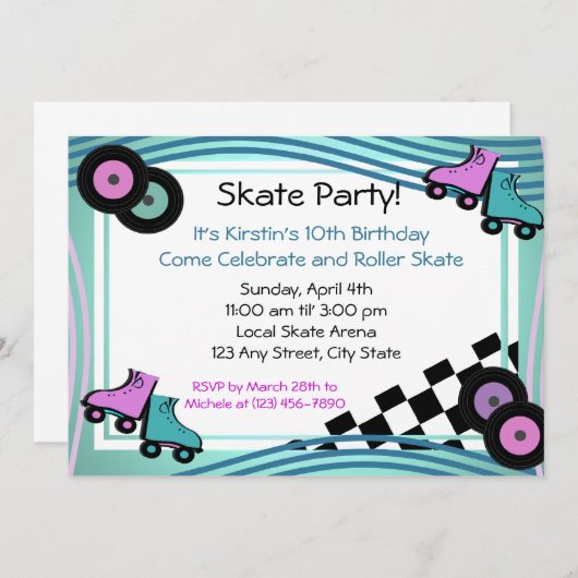 Rock N' Roller Schaats Kaart (Voorkant / Achterkant)