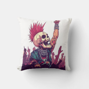 Rock N� Skull � Grappige Punk Skelet Concert Kussen
