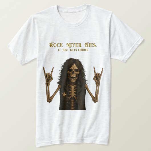 Rock Never Dies T-shirt | Rock & Metal (Design voorkant)