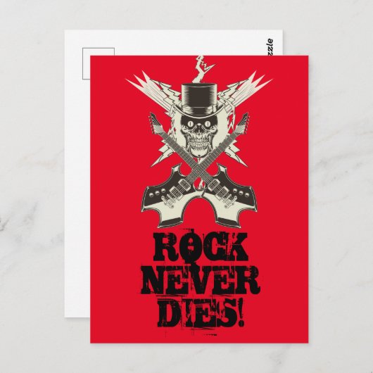 Rock nooit Dies. Briefkaart (Voorkant / Achterkant)