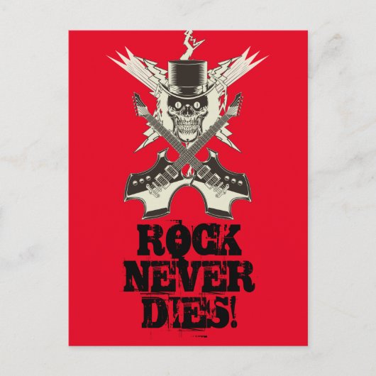 Rock nooit Dies. Briefkaart (Voorkant)