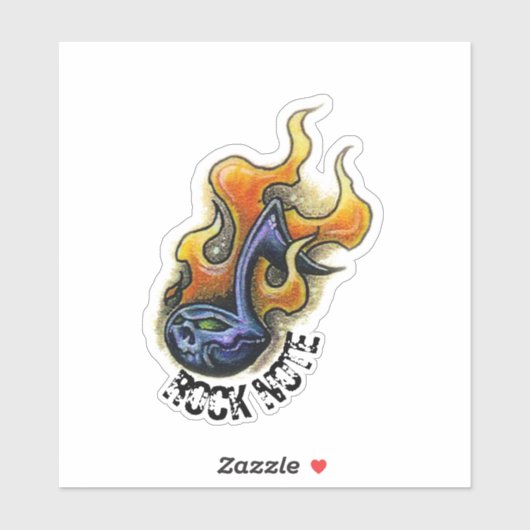 Rock note tekening sticker (Vel)