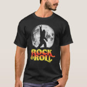 Rock N'Roll. Bigfoot Sasquatch & Full Moon T-shir T-shirt (Voorkant)