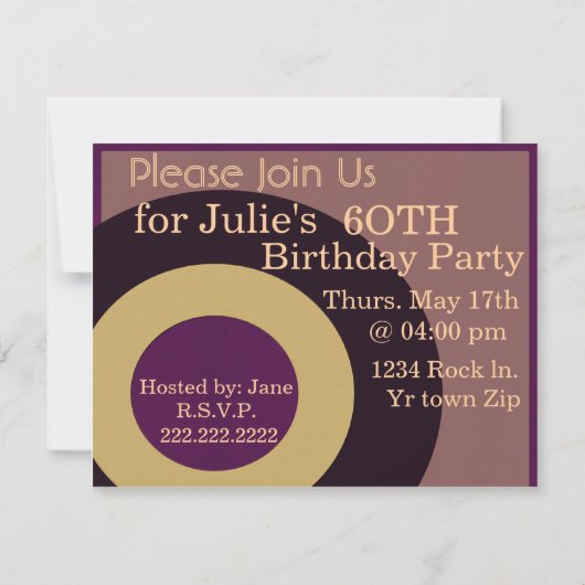 Rock n'Roll Birthday Kaart (Achterkant)