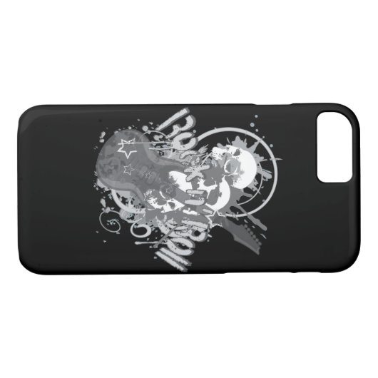 Rock n'Roll Skulls Case-Mate iPhone Case (Achterkant (Horizontaal))