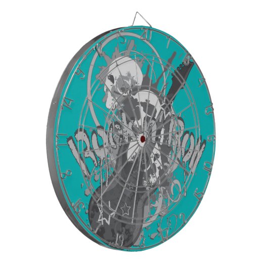 Rock n'Roll Skulls Dartbord (Voorkant Links)