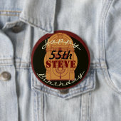 Rock n'roll-verjaardagsknop ronde button 4,0 cm (In situ)