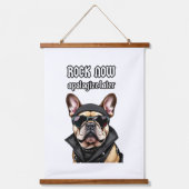 Rock nu, verontschuldig je later hangend wandkleed (Voorkant)