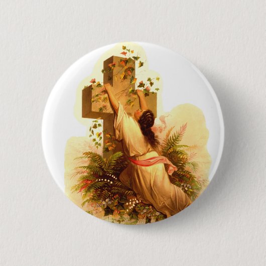 Rock of Ages Cross Illustration 1873 Ronde Button 5,7 Cm (Voorkant)