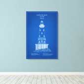 Rock of Ages Lighthouse - Michigan – AD Canvas Afdruk (Insitu (Houten vloer))