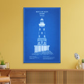 Rock of Ages Lighthouse - Michigan – AD Canvas Afdruk (Insitu (Woonkamer))