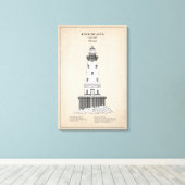 Rock of Ages Lighthouse - Michigan - SBD Canvas Afdruk (Insitu (Houten vloer))