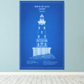 Rock of Ages vuurtoren - Michigan - AD Canvas Afdruk (Insitu (Houten vloer))