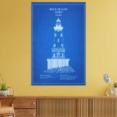 Rock of Ages vuurtoren - Michigan - AD Canvas Afdruk (Insitu (Woonkamer))