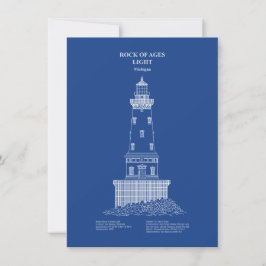 Rock of Ages vuurtoren - Michigan - AD Notitiekaartje