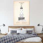 Rock of Ages vuurtoren - Michigan - SBD Canvas Afdruk (Insitu (Slaapkamer))