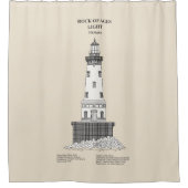 Rock of Ages vuurtoren - Michigan - SBD Douchegordijn (Voorkant)