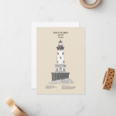 Rock of Ages vuurtoren - Michigan - SBD Notitiekaartje (Voorkant / Achterkant in situ)