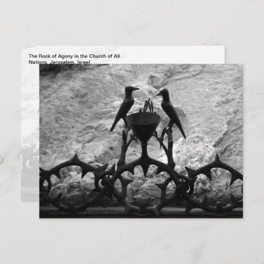 Rock of Agony, Jeruzalem, Israel - B&W briefkaart (Voorkant / Achterkant)