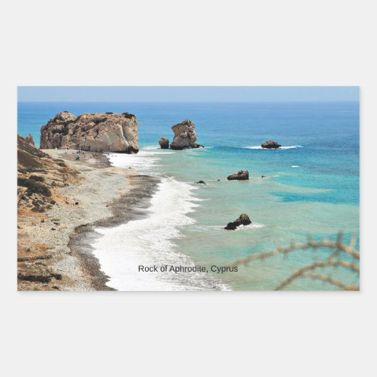 Rock of Aphrodite, Cyprus, Rechthoekige Sticker (Voorkant)