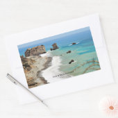 Rock of Aphrodite, Cyprus, Rechthoekige Sticker (Envelop)