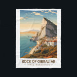 Rock of Gibraltar Travel Art Vintage Fleece Deken<br><div class="desc">Rock of Gibraltar in een vectorkunststijl. De rots van Gibraltar is een monolithisch kalksteenvoorgebergte gelegen op het Britse grondgebied van Gibraltar,  nabij de zuidwestelijke punt van Europa op het Iberisch Schiereiland.</div>