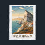 Rock of Gibraltar Travel Art Vintage Fleece Deken<br><div class="desc">Rock of Gibraltar in een vectorkunststijl. De rots van Gibraltar is een monolithisch kalksteenvoorgebergte gelegen op het Britse grondgebied van Gibraltar,  nabij de zuidwestelijke punt van Europa op het Iberisch Schiereiland.</div>