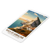 Rock of Gibraltar Travel Art Vintage Magneet (Linkerzijde)