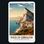 Rock of Gibraltar Travel Art Vintage Magneet<br><div class="desc">Rock of Gibraltar in een vectorkunststijl. De rots van Gibraltar is een monolithisch kalksteenvoorgebergte gelegen op het Britse grondgebied van Gibraltar,  nabij de zuidwestelijke punt van Europa op het Iberisch Schiereiland.</div>