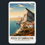 Rock of Gibraltar Travel Art Vintage Magneet<br><div class="desc">Rock of Gibraltar in een vectorkunststijl. De rots van Gibraltar is een monolithisch kalksteenvoorgebergte gelegen op het Britse grondgebied van Gibraltar,  nabij de zuidwestelijke punt van Europa op het Iberisch Schiereiland.</div>
