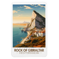 Rock of Gibraltar Travel Art Vintage