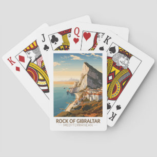 Rock of Gibraltar Travel Art Vintage Pokerkaarten