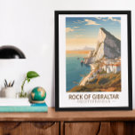 Rock of Gibraltar Travel Art Vintage Poster<br><div class="desc">Rock of Gibraltar in een vectorkunststijl. De rots van Gibraltar is een monolithisch kalksteenvoorgebergte gelegen op het Britse grondgebied van Gibraltar,  nabij de zuidwestelijke punt van Europa op het Iberisch Schiereiland.</div>