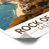 Rock of Gibraltar Travel Art Vintage Poster (Hoek)