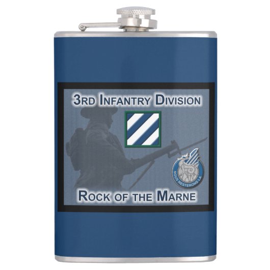 "Rock of the Marne" 3rd Infantry Division Heupfles (Voorkant)