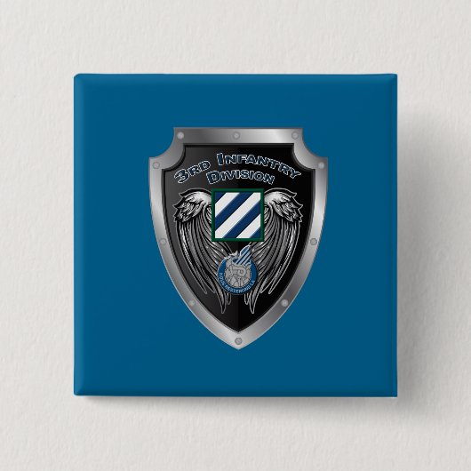 "Rock of the Marne" 3rd Infantry Division Vierkante Button 5,1 Cm (Voorkant)