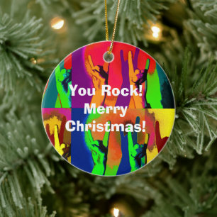Rock on all - You Rock Hand Signs Ceramic Orn Keramisch Ornament