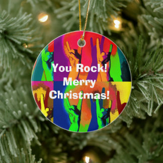 Rock on all - You Rock Hand Signs Keramisch Ornament