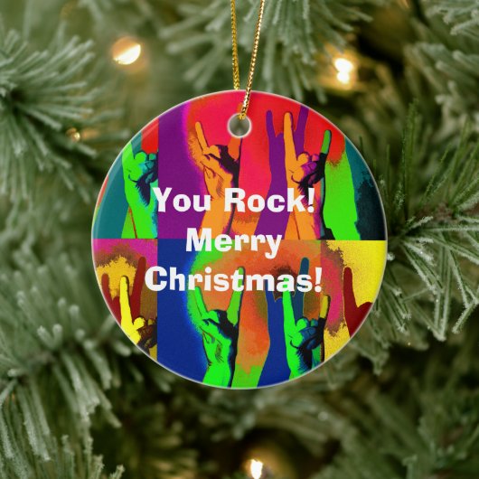 Rock on all - You Rock Hand Signs Keramisch Ornament (Boom)