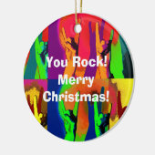 Rock on all - You Rock Hand Signs Keramisch Ornament (Links)