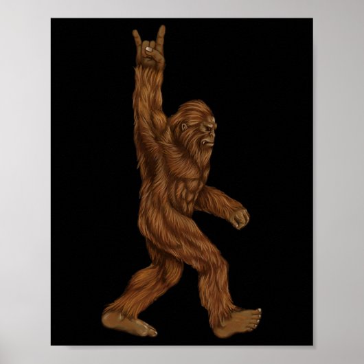 Rock on Bigfoot - Concert Buddy - Hand Drawn Sasqu Poster (Voorkant)