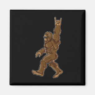 Rock on Bigfoot sasquatch loves Rock and Roll Sung Magneet