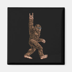 Rock on Bigfoot sasquatch loves Rock and Roll Sung Magneet