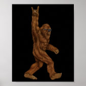 Rock on Bigfoot sasquatch loves Rock and Roll Sung Poster (Voorkant)
