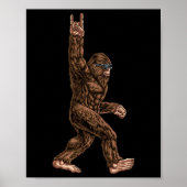 Rock on Bigfoot sasquatch loves Rock and Roll Sung Poster (Voorkant)