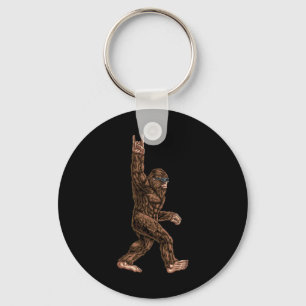 Rock on Bigfoot sasquatch loves Rock and Roll Sung Sleutelhanger