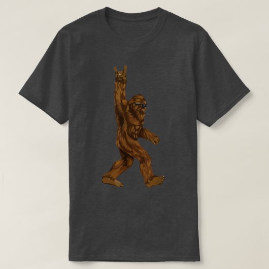 Rock on Bigfoot sasquatch loves Rock and Roll Sung T-shirt (Design voorkant)