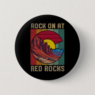Rock On Bij Red Rocks Wandelen Buiten Colorado Vla Ronde Button 5,7 Cm